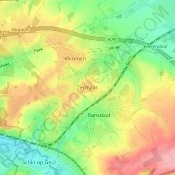 Termaar地形图、海拔、地势