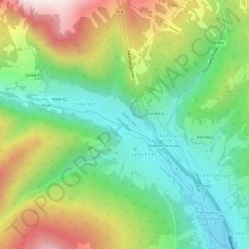 Gries地形图、海拔、地势