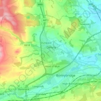 Denny地形图、海拔、地势