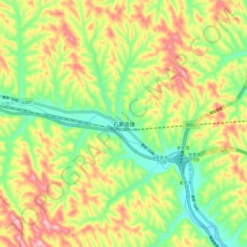 石家湾镇地形图、海拔、地势