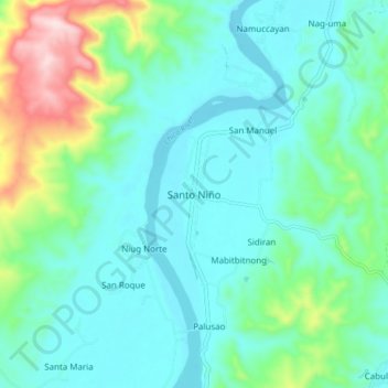 Santo Niño地形图、海拔、地势