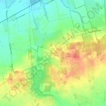 Pavillion地形图、海拔、地势