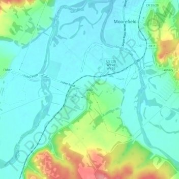Taylor地形图、海拔、地势