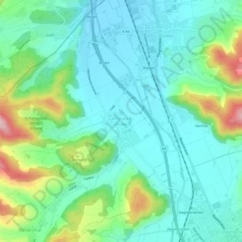 Langnau b. Reiden地形图、海拔、地势