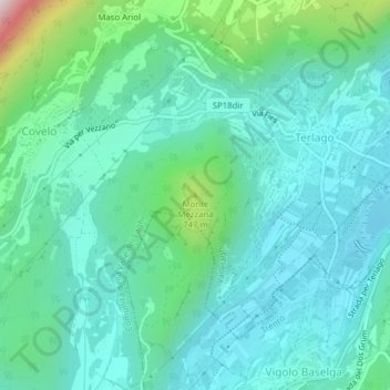 Monte Mezzana地形图、海拔、地势
