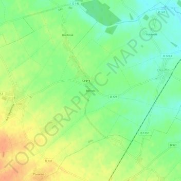 Bennes地形图、海拔、地势