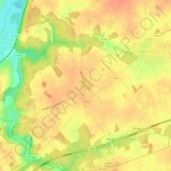 Gasville地形图、海拔、地势
