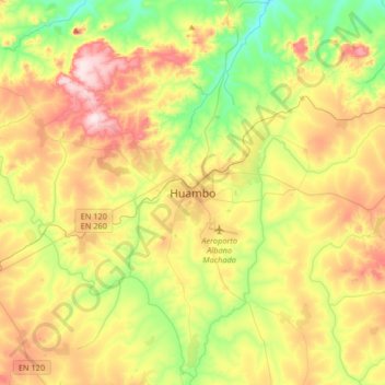 Huambo地形图、海拔、地势