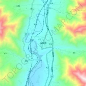 麻栗镇地形图、海拔、地势