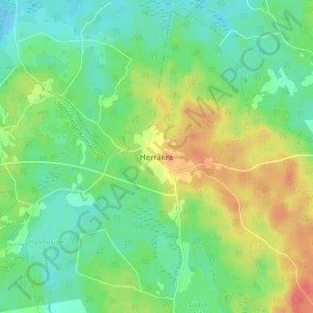 Herråkra地形图、海拔、地势