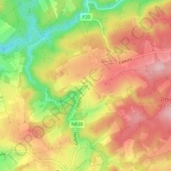 Cetturu地形图、海拔、地势