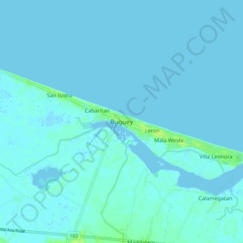 Buguey地形图、海拔、地势