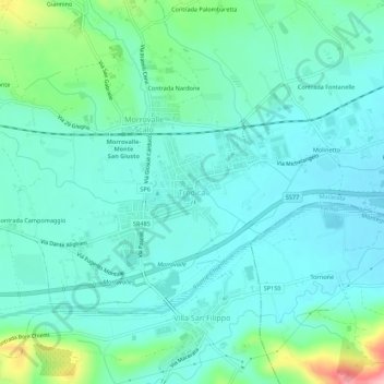 Trodica地形图、海拔、地势