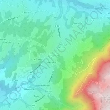 La Fruitière地形图、海拔、地势