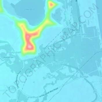 Picas Norte地形图、海拔、地势