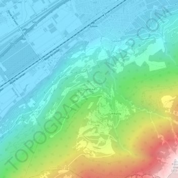 Sapinhaut地形图、海拔、地势