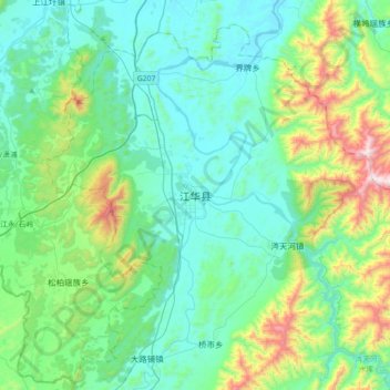江华县地形图、海拔、地势