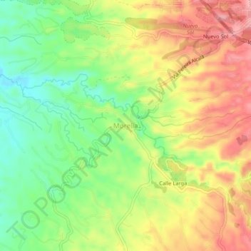 Morelia地形图、海拔、地势