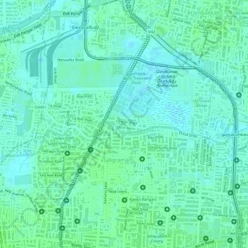 Chinmaya Nagar地形图、海拔、地势