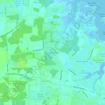 Byewood Manor地形图、海拔、地势
