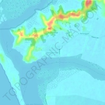 Nehuentúe地形图、海拔、地势