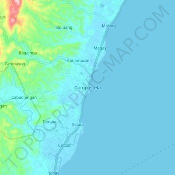 Compostela地形图、海拔、地势