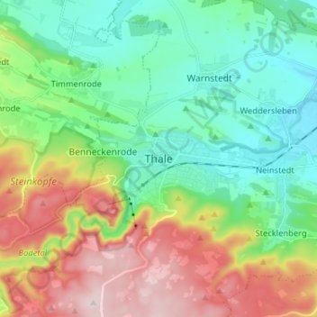 Thale地形图、海拔、地势