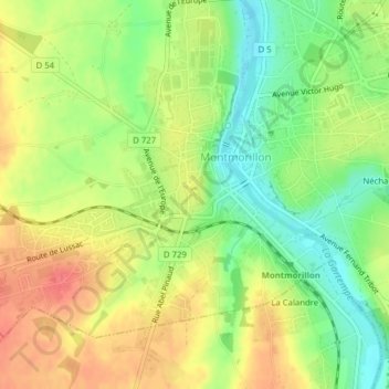 La Maison Dieu地形图、海拔、地势