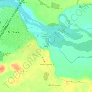 Pulón地形图、海拔、地势