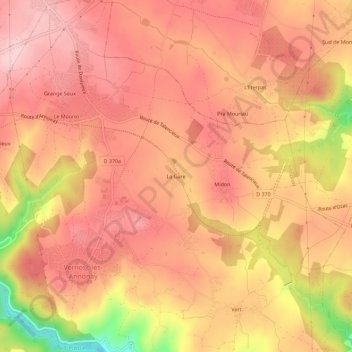 La Gare地形图、海拔、地势