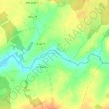 La Planche地形图、海拔、地势