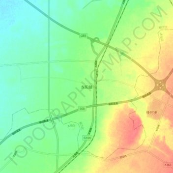 东阳镇地形图、海拔、地势