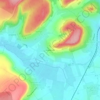 Housselmont地形图、海拔、地势