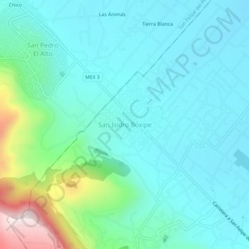San Isidro Boxipe地形图、海拔、地势