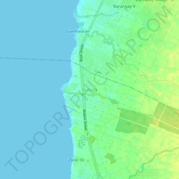 Bubog地形图、海拔、地势