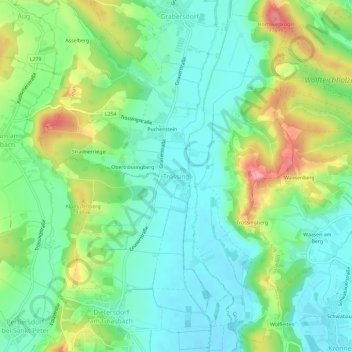 Trössing地形图、海拔、地势