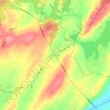 Rossville地形图、海拔、地势