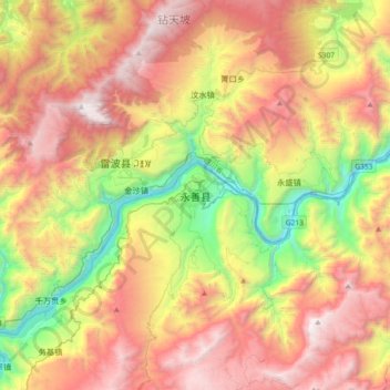 永善县地形图、海拔、地势