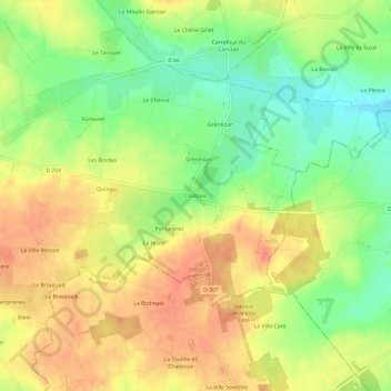 Chablais地形图、海拔、地势