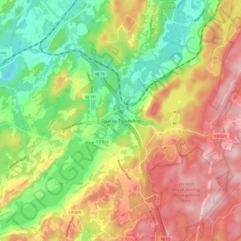 Sparta地形图、海拔、地势