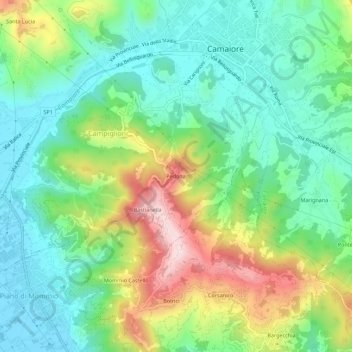 Pedona地形图、海拔、地势