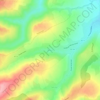 Moișa地形图、海拔、地势