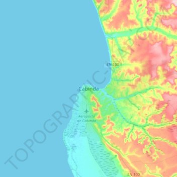 Cabinda地形图、海拔、地势