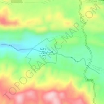 Misol-Ha地形图、海拔、地势