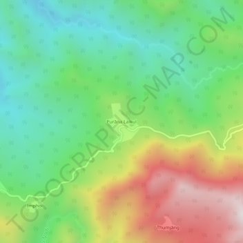 Purana Leikul地形图、海拔、地势