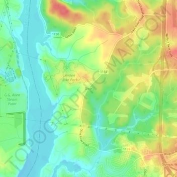 Dixie地形图、海拔、地势