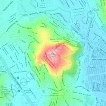 Cerro Atlaco地形图、海拔、地势