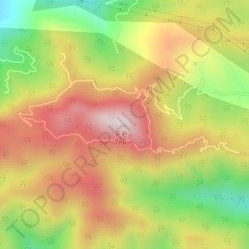 羊岩山地形图、海拔、地势