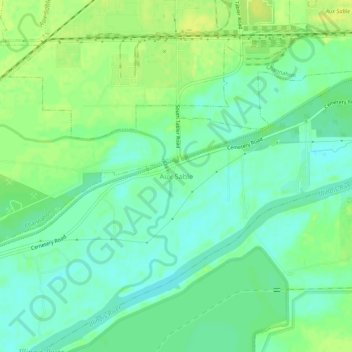 Aux Sable地形图、海拔、地势