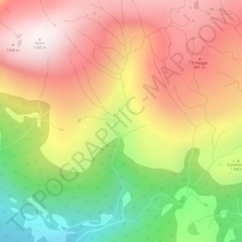 Listred地形图、海拔、地势
